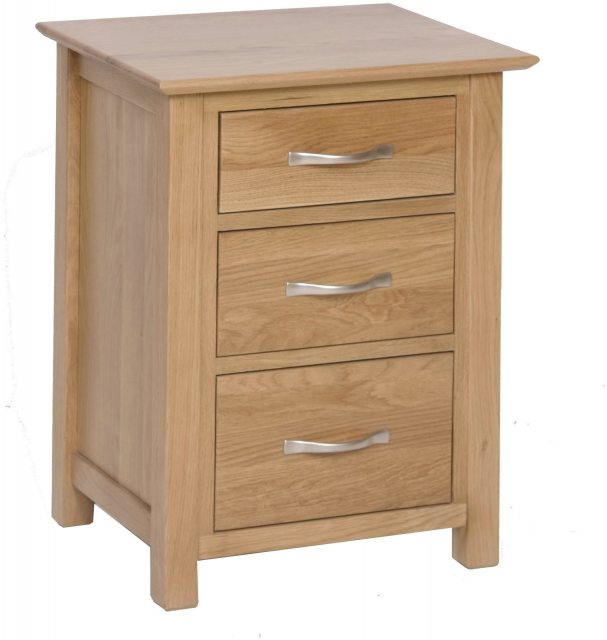 Devonshire Living Devonshire New Oak 3 Drawer High Bedside