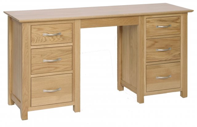 Devonshire Living Devonshire New Oak Double Pedestal Dressing Table