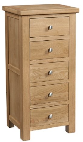 Devonshire Living Devonshire Dorset Light Oak 5 Drawer Wellington