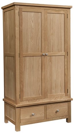 Devonshire Living Devonshire Dorset Light Oak Double Wardrobe 2 Drawers