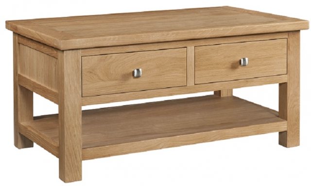 Devonshire Living Devonshire Dorset Light Oak Coffee Table With 2 Drawers