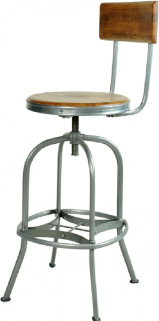 Bluebone Bluebone Re-Engineered Bar Stool With Back Rest