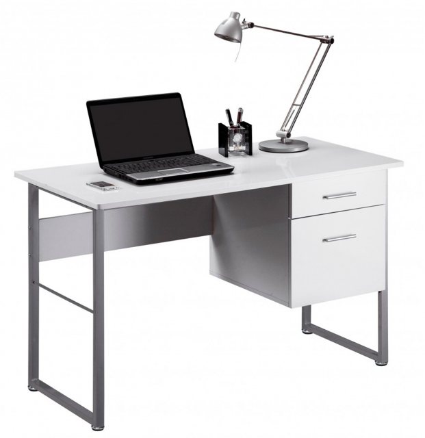 Alphason Alphason Desks Cabrini White Modern Desk