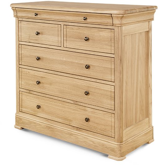 Clemence Richard Clemence Richard Moreno Oak Wide Chest Of 5 Drawers