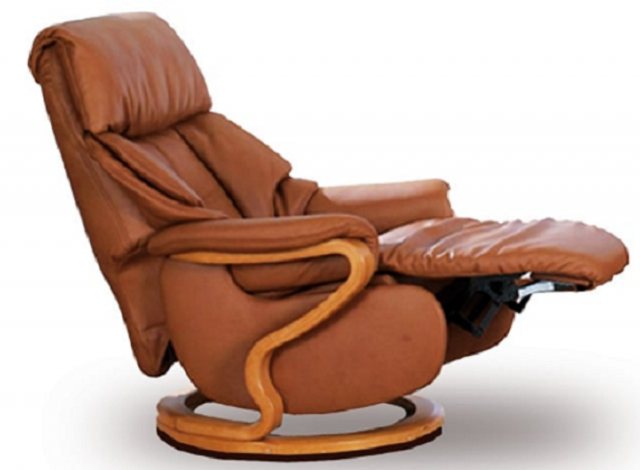 Himolla Chester Manual Swivel Recliner, Leather Swivel Recliner Chair