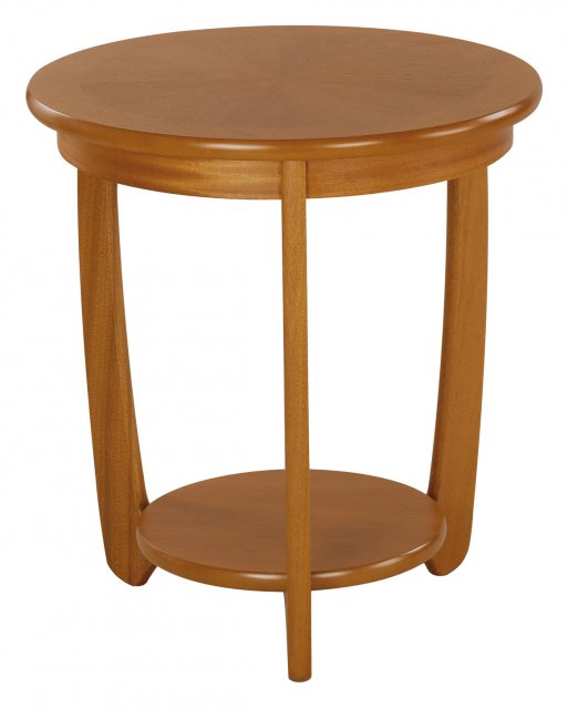 Nathan Classic Teak Large Sunburst Top Round Lamp Table