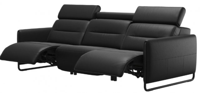 Stressless Stressless Emily Double Powered 3 Seater Dual Recliner With Steel Legs
