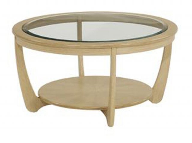 Nathan Shades Oak Glass Top Round, Glass Top Round Coffee Tables