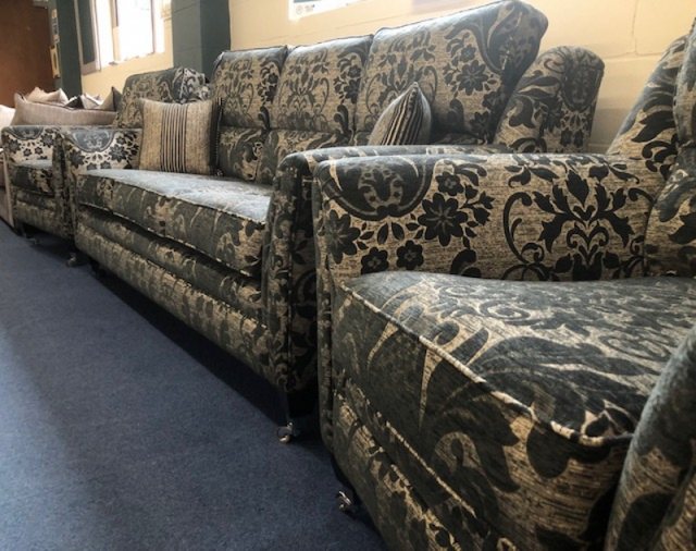 Wade Haworth 3 Seater Sofa & 2 High Back Chairs