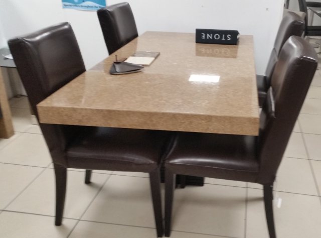 Stone Italia Dining Table With 4 Chairs, Dining Table Chairs Clearance