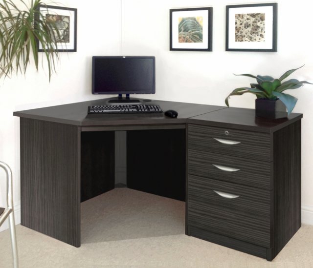 R White Cabinets Set 07 Corner Desk, Office Desk Corner Unit