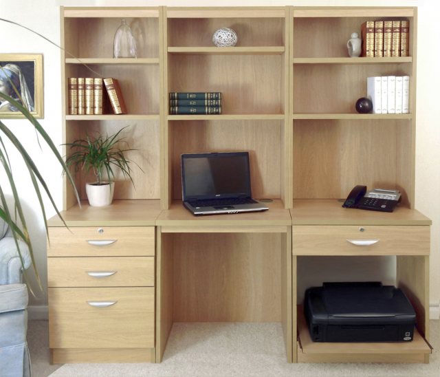 R White Cabinets Set 14 Desk Printer Drawer Units with Hutch Bookcases Quick Buy Hafren Furnishers