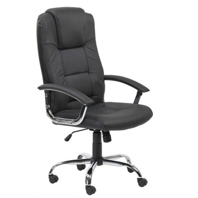 Alphason Alphason Office Chairs Houston Black High Back Leather Executive Chair