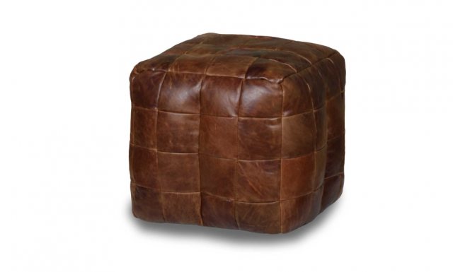 Vintage Sofa Company Vintage Sofa Company Leather Bean Bag Cube