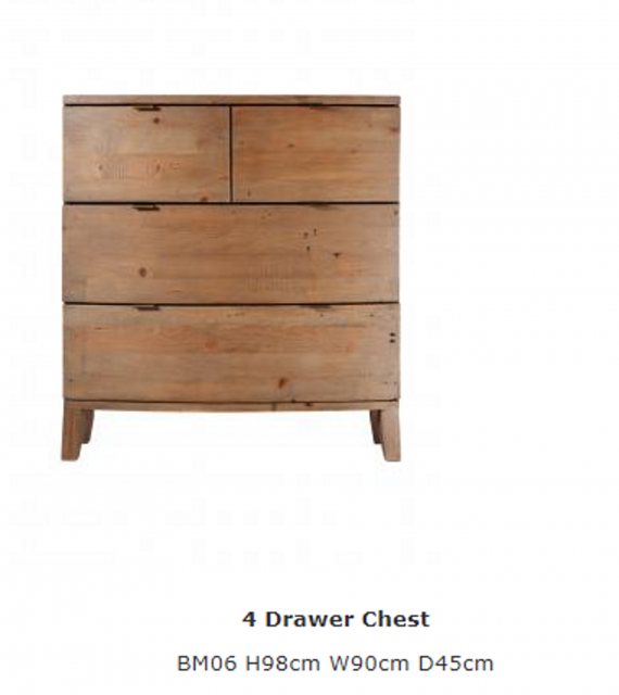 Hafren Collection Hafren Collection Sherlock Bermuda 4 Drawer Chest