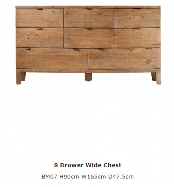 Hafren Collection Hafren Collection Sherlock Bermuda 8 Drawer Wide Chest