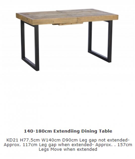 Hafren Collection Hafren Collection Sherlock Nixon 140-180cm Fully Extending Dining Table