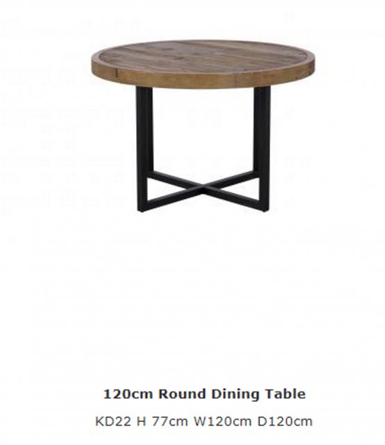 Hafren Collection Hafren Collection Sherlock Nixon 120cm Round Dining Table