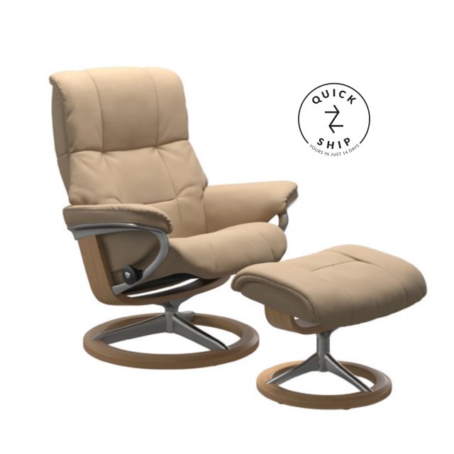 Stressless Stressless Quickship Mayfair Signature Base Paloma Beige/Oak Wood Medium