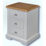 Real Wood Rio Painted 3 Drawer Bedside