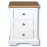 Real Wood Rio Painted 3 Drawer Bedside
