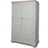 Real Wood Real Wood Rio Painted 2 Door 1 Drawer Double Wardrobe