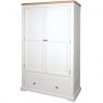 Real Wood Real Wood Rio Painted 2 Door 1 Drawer Double Wardrobe