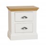 TCH Furniture Coelo Oak & Painted 2 Drawers Deep Bedside Chest
