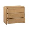 Julian Bowen Curve Oak 3 Drawer Bedside Chest