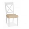 Bentley Designs Hampstead Two Tone Cross Back Dining Chair Ivory Bonded Leather