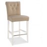 Bentley Designs Hampstead Two Tone Upholstered Bar Stool Ivory Bonded Leather