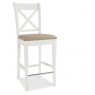 Bentley Designs Hampstead Two Tone Cross Back Bar Stool Ivory Bonded Leather