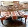 Vintage Sofa Company Union Leather Banquet Buttoned Footstool