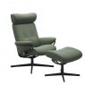 Stressless Stressless Berlin Cross Base Recliner Chair & Footstool With Adjustable Headrest