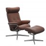 Stressless Stressless Berlin Cross Base Recliner Chair & Footstool With Adjustable Headrest