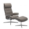 Stressless Stressless London Cross Base Recliner Chair With Highback & Footstool
