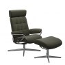Stressless Stressless London Cross Base Recliner Chair With Adjustable Headrest & Footstool