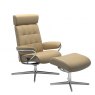 Stressless Stressless London Cross Base Recliner Chair With Adjustable Headrest & Footstool