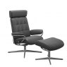 Stressless Stressless London Cross Base Recliner Chair With Adjustable Headrest & Footstool