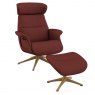 FlexLux Flexlux Clement Chair & Footstool With Wood Effect Base
