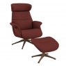 FlexLux Flexlux Clement Chair & Footstool With Wood Effect Base