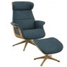 FlexLux Flexlux Clement Chair & Footstool With Wood Effect Base