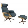 FlexLux Flexlux Clement Chair & Footstool With Wood Effect Base