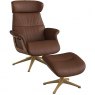 FlexLux Flexlux Clement Chair & Footstool With Wood Effect Base