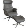 Flexlux Clement Chair & Footstool With Metal Base