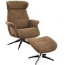 FlexLux Flexlux Clement Chair & Footstool With Metal Base