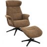 FlexLux Flexlux Clement Chair & Footstool With Metal Base