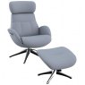 FlexLux Flexlux Elegant Chair & Footstool With Metal Base