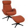 FlexLux Flexlux Elegant Chair & Footstool With Metal Base