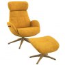 Flexlux Elegant Chair & Footstool With Wood Effect Base